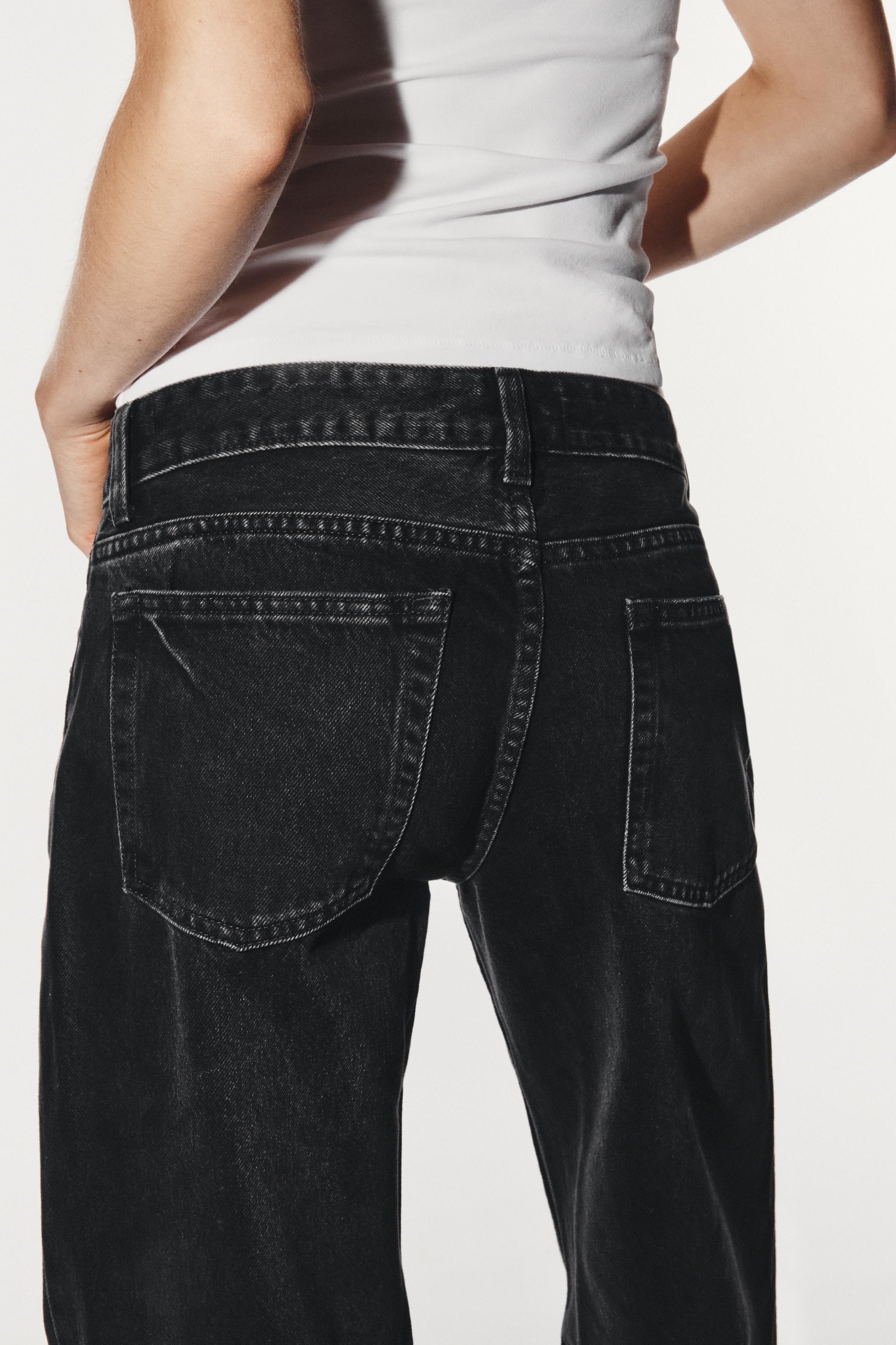 TRF DISTRESSED LOW-RISE WIDE LEG FLARE JEANS